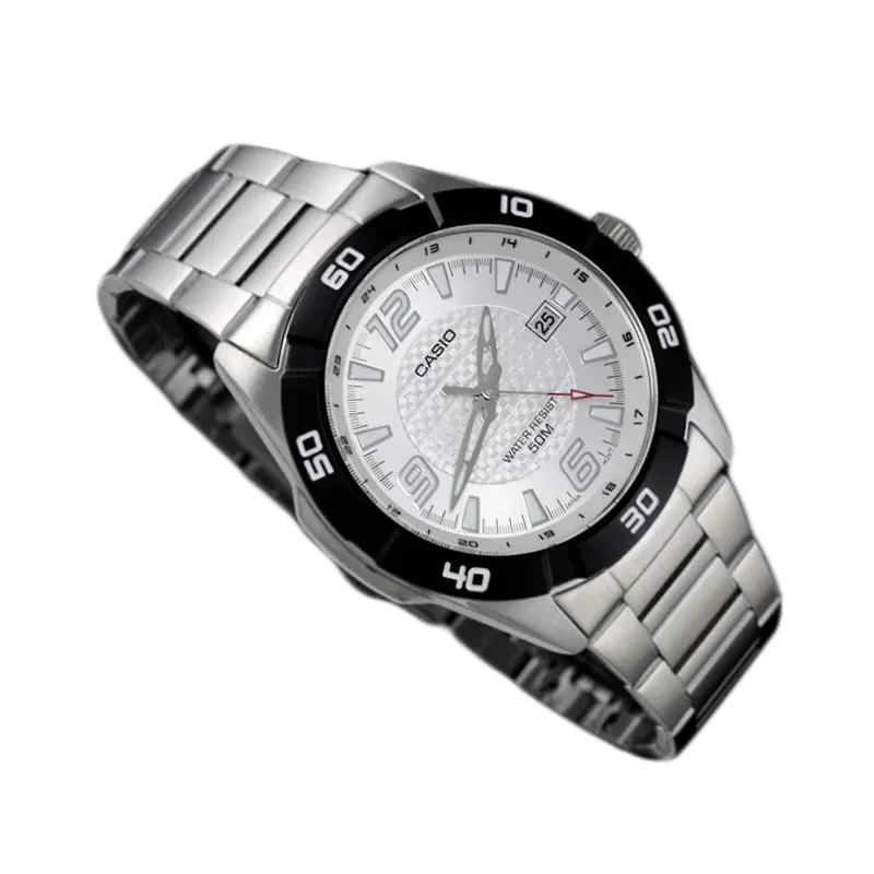 Casio Grey Dial Silver-tone Men's Watch- MTP-1292D-7AV